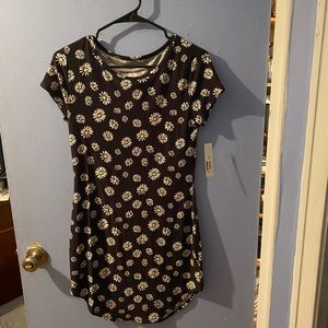 No Boundaries Black Daisy T-Shirt Dress